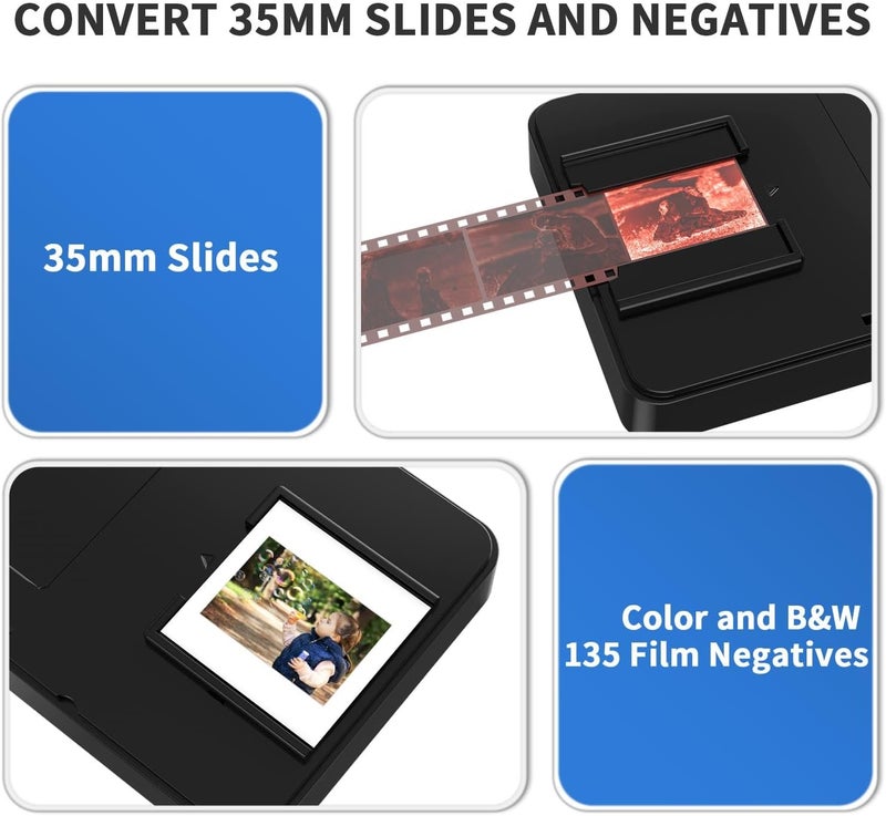DigitConvert Mobile Film Scanner for 35mm Slides & Negatives, Portable Photo Scanner Converts Film to Digital Photos, Battery Powered Slide Converter - Image 2